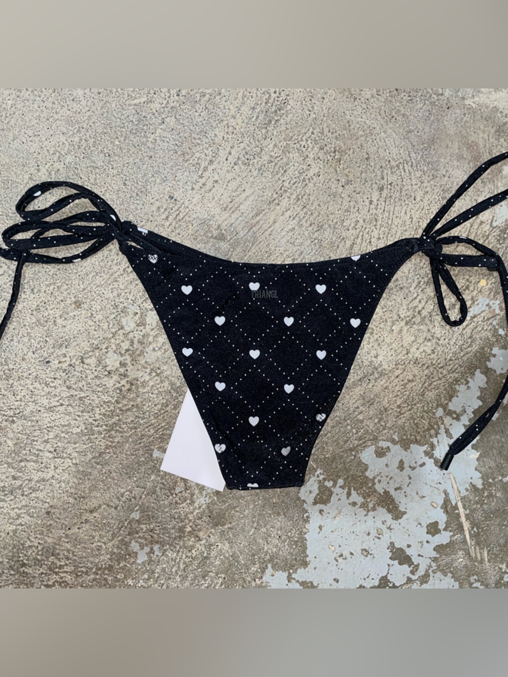 triangl swimwear Black Heart Print Triangle Bikini top and bottoms - Picture 8 of 12